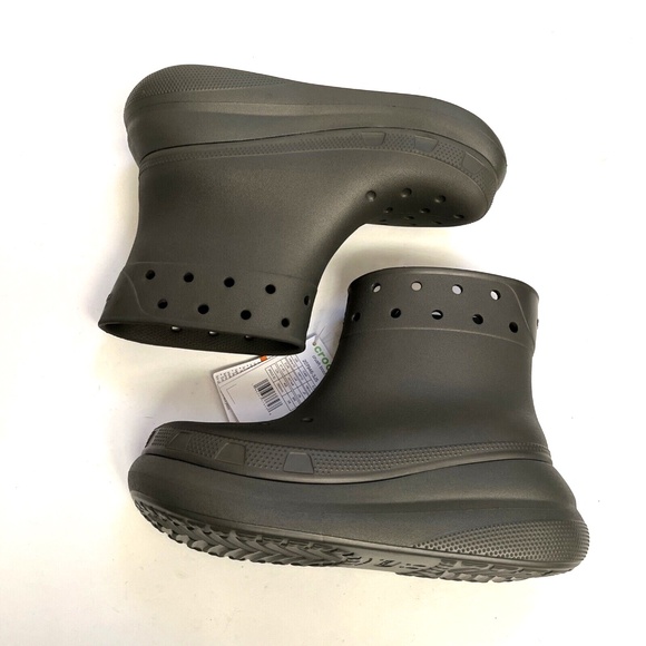 NWOB CROCS Crush Rain Ankle Boot Waterproof Platform Size W10 / M8 Olive - Picture 3 of 10